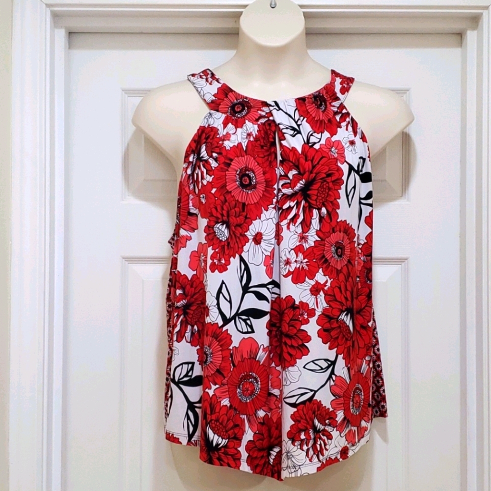 Red Floral Top